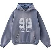 Vamtac Oversized Acid Wash Hoodie Men Number 99 Graphic Hoodies Heavyweight Fleece Hooded Sweatshirt 2026 Fall
