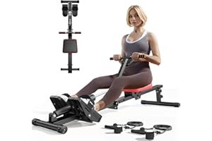 soges Rowing Machine for Home,Indoor Exercise Rower Machine with Digital Monitor,12 Levels Adjustable Resistance Portable Row