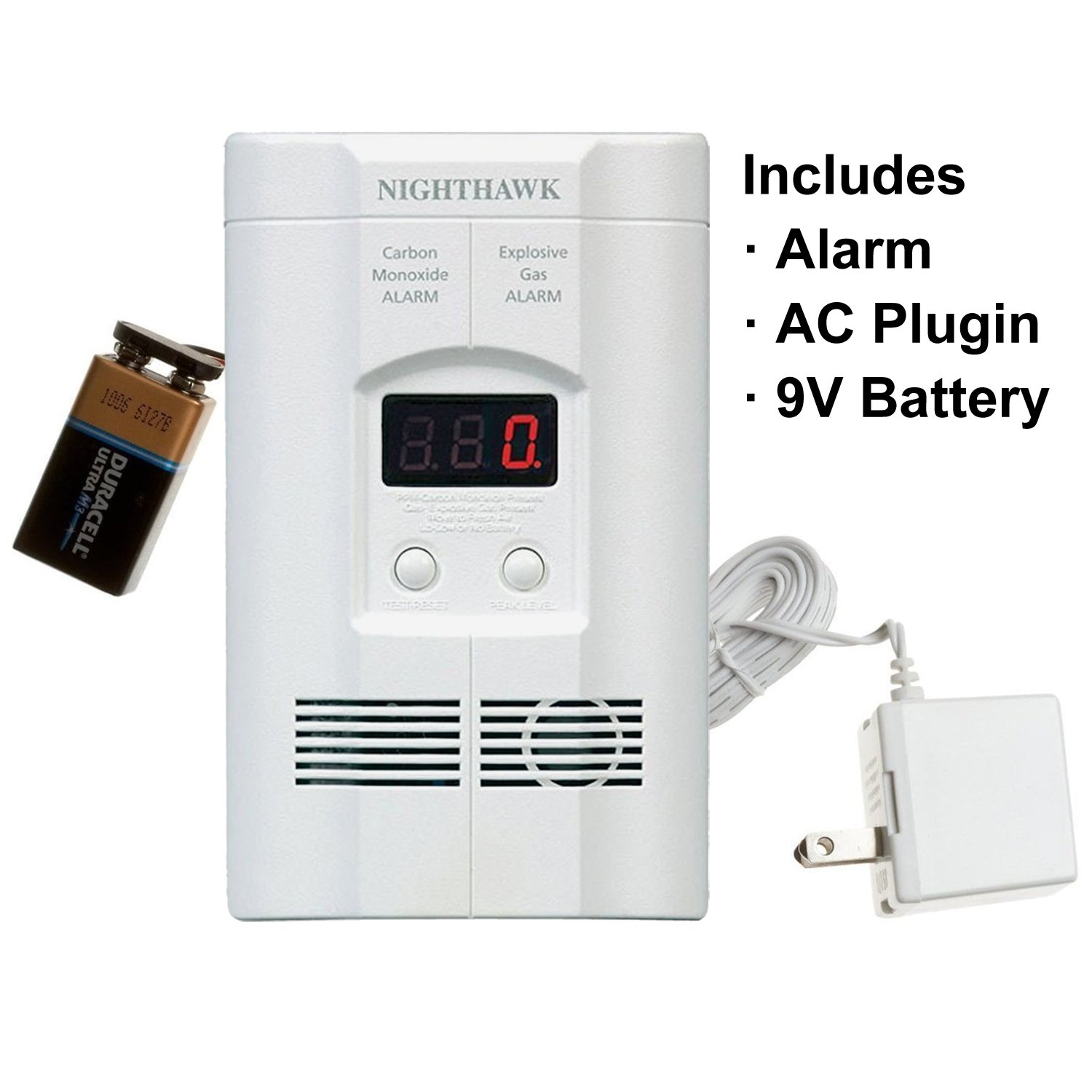 Nighthawk Plugin Carbon Monoxide Explosive Gas Detector Alarm with
