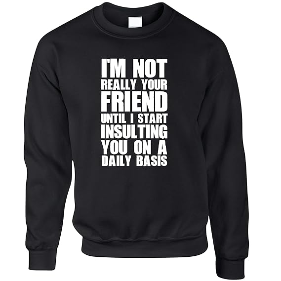 Tim And Ted Neuheit Unisex-Pullover Ich Bin Nicht Ihr Freund, bis ich dir Insult Black Medium