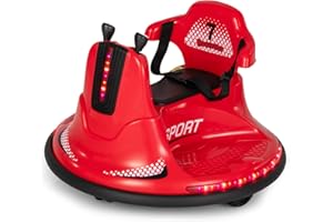 HONEY JOY 12V Bumper Car for Toddlers 1-3, Baby Ride on Car w/Dual Joysticks, Flashing LED Light & 360 Degree Spin, Electric 