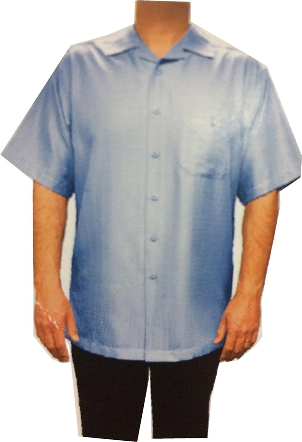mens light blue short sleeve button up