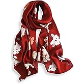 PoeticEHome 100% Mulberry Silk Long Scarf Wrap - Women's Large Oblong Sunscreen Shawl with Gift Packaging