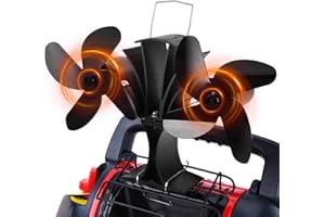 foedo Wood Stove Fan，Heat Powered Stove Fan for Heater/Wood/Pellet/Fireplace, Upgrade Dual Motors 8-Blade, Efficiently Circulate Warm Air(compatible with for Mr Buddy heaters)
