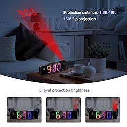 JXTZ Projection Alarm Clock, Alarm Clocks with