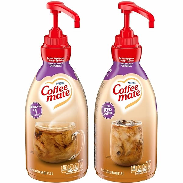 COFFEE MATE SWEETENED ORIGINAL LIQUID CREAMER PUMP BOTTLE...