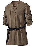 JEMITOP Men's Renaissance Costume Retro Lace Up