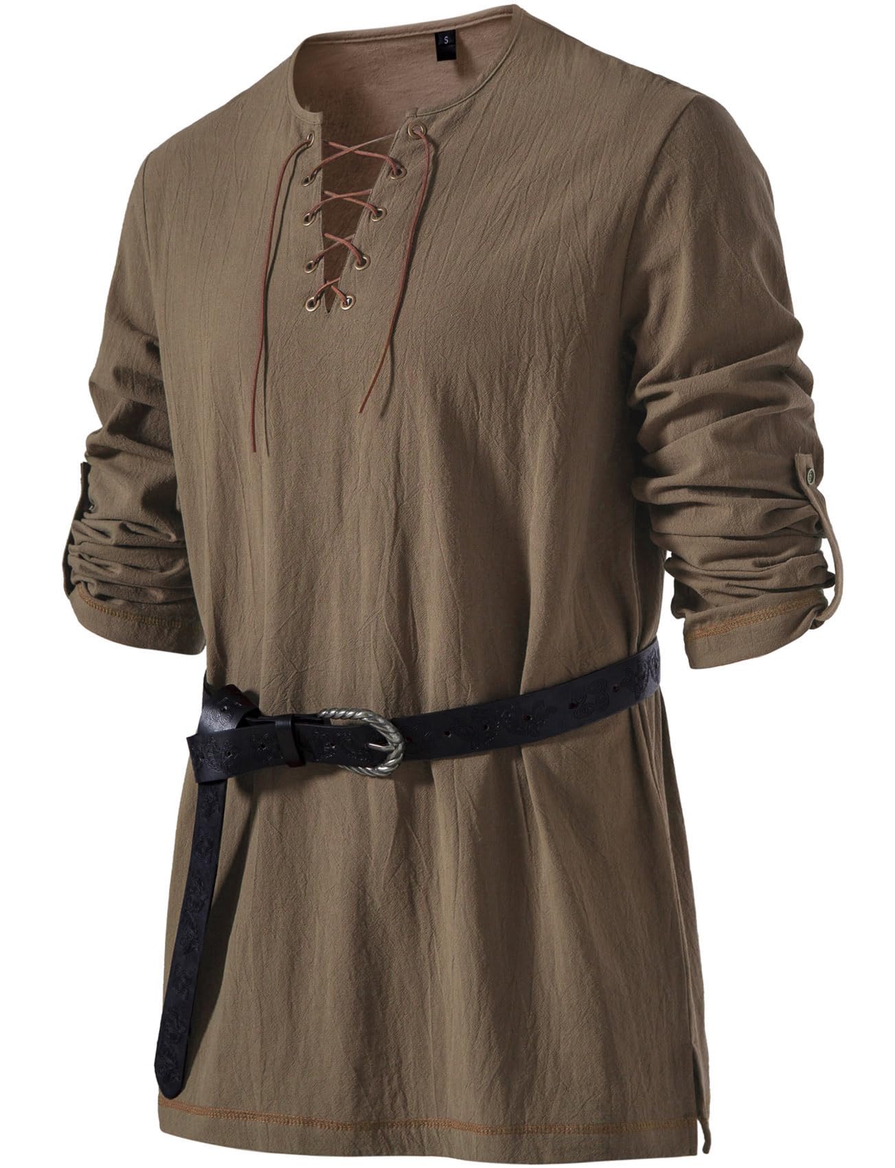 JEMITOP Men's Renaissance Costume Retro Lace Up