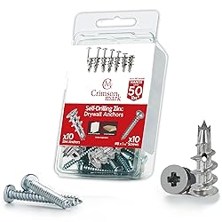 CrimsonMark 20Pcs Zinc Self Drilling Drywall
