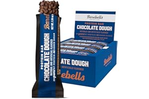 Barebells Protein Bars Chocolate Dough – 12 Count, 1.94oz Each, 20g Protein, 1g Sugar – Chocolate Snack or Breakfast Bar