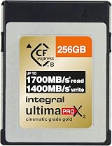 Integral 256GB CFexpress Type B 2.0 Card 1700MB/s Read 1400MB/s Write 8K RAW view 1