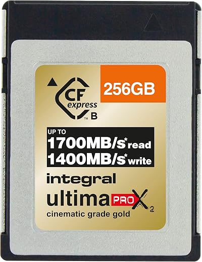 Integral 256GB CFexpress Type B 2.0 Card 1700MB/s Read 1400MB/s Write 8K RAW