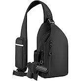 LarKoo CCW Sling Chest Bag - Tactical Crossbody Backpack for Concealed Carry with Hidden Holster Compartment | Mid-Zip Gun Pocket, Water-Resistant