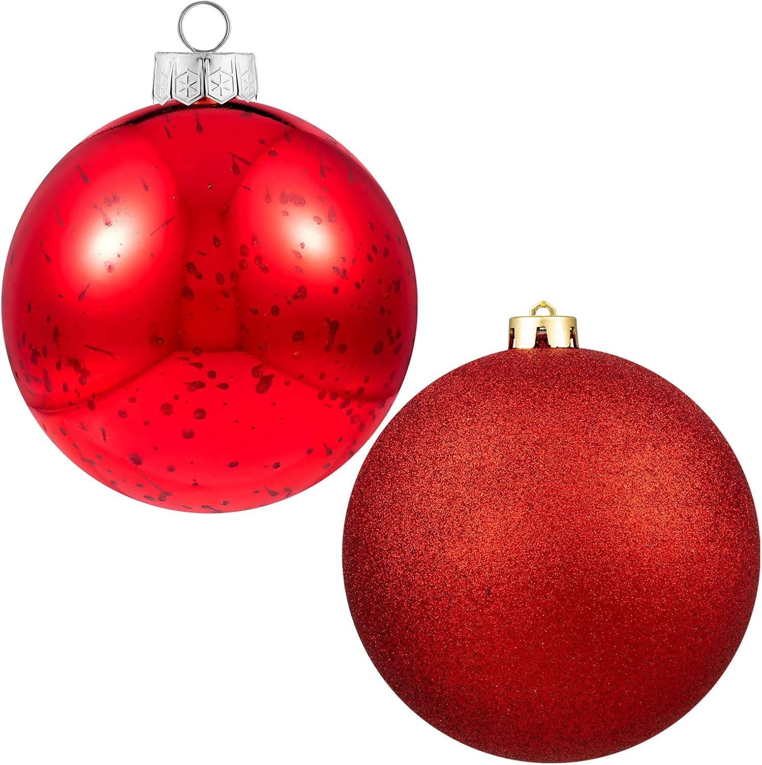 Ornaments - XmasExp Christmas Ball Ornaments Red Giant Shatterproof Plastic Decorative Hanging Mercury Ball Christmas Tree Ornaments for Holiday Party Decorations (Diamond red, 6.0