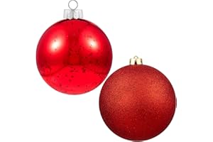 XmasExp 6in Large Christmas Ornaments Christmas Ball Ornaments Giant Tree Decoration Shatterproof Decorative Hanging Balls for Holiday Party Decor(Red, 2pcs)