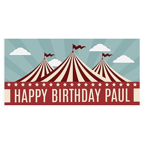 Amazon Com Vintage Circus Tent Birthday Banner Personalized Party
