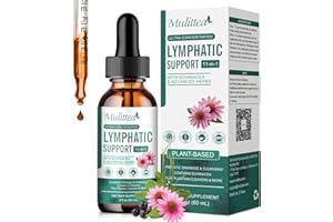 Mulittea Lymphatic Drainage Drops-Vegan 11-in-1 Lymphatic Drainage Supplements-Lymph System Support with Echinacea, Cleavers,Elderberry-Detox Cleanse-Non-GMO -2 fl oz-60 Servings