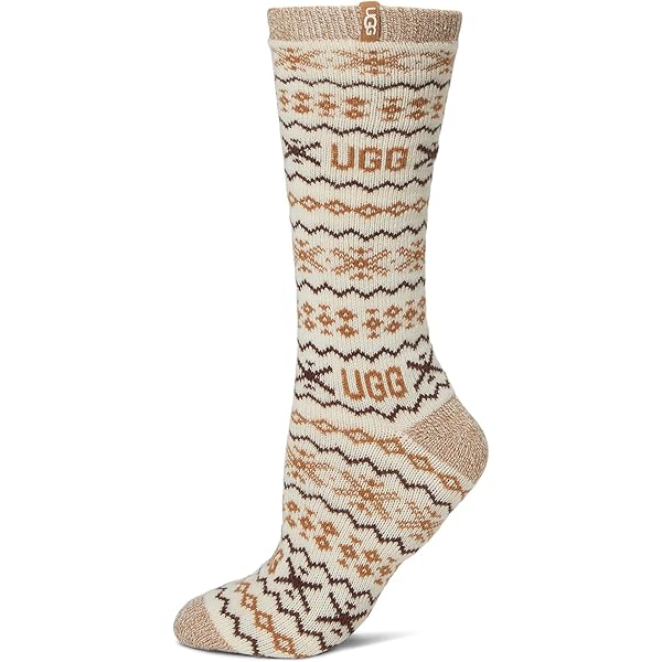 Amazon.com: UGG Women's Leslie Graphic Crew Sock Sock, Cola Multi