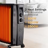 Belaco Oil Filled Radiator 11 Fins 2500W with Adjustable Thermostat view 3