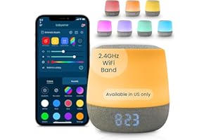 Babysense Dreamer 2.0 Baby Sound Machine with Night Light | 2nd Gen | 28 Soothing Sounds | Toddler Sleep Trainer | App-Controlled White Noise Machine | Sleep Timer | 2.4GHz WiFi | US Only