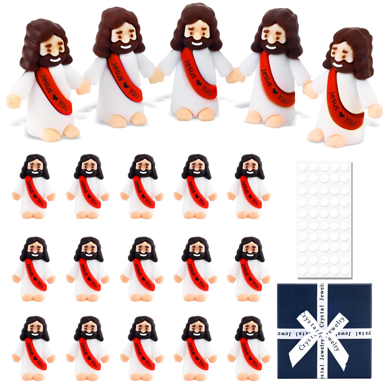 Photo 1 of 15Pcs Little Jesus Figures Red Unique Christ Jesus Gifts Mini Tiny Jesus Figures Toys Religious Jesus Doll to Hide Christian Gift Cute Car Dashboard Decor Accessories Party Favors Sunday Gift