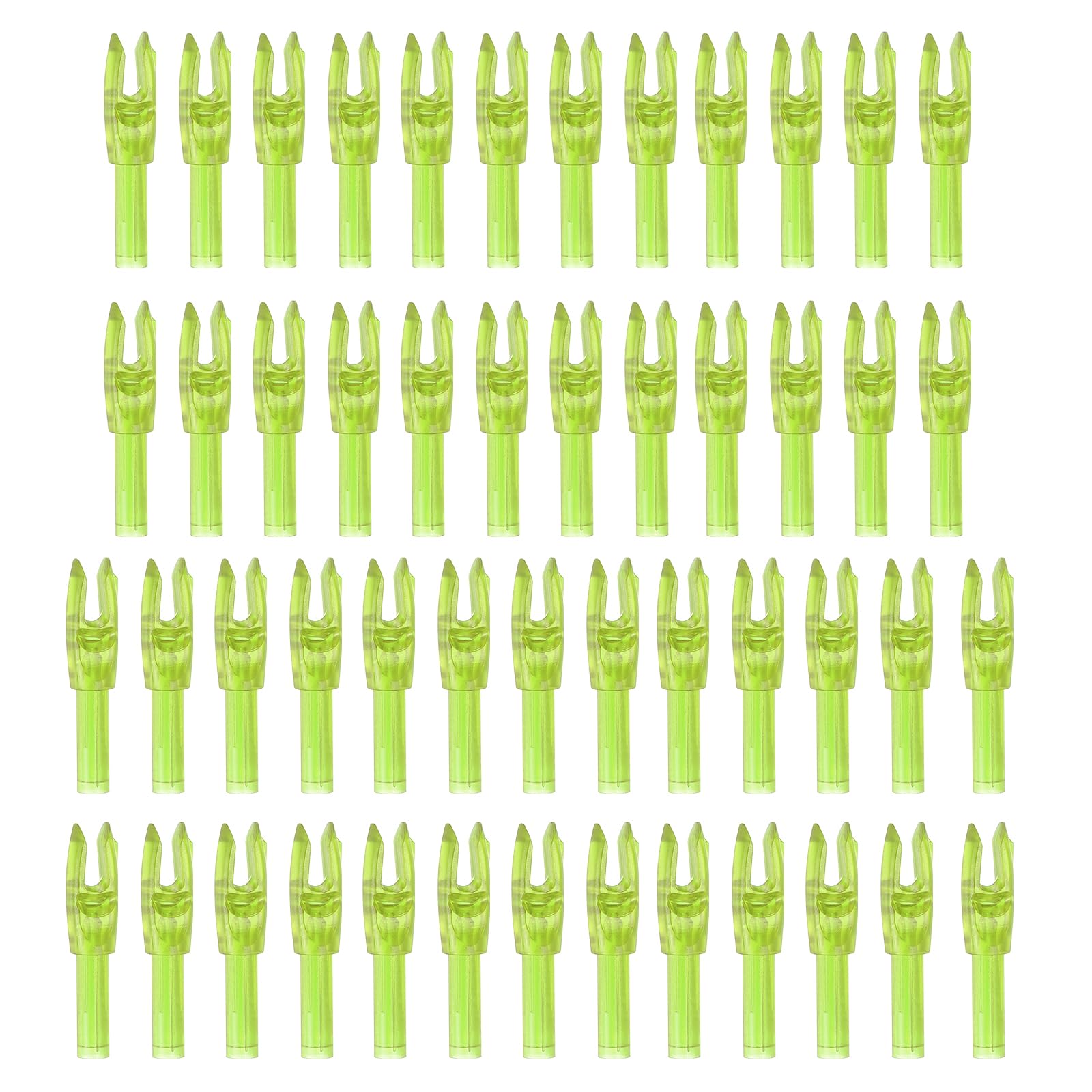 PATIKIL Archery Arrows Nocks 4.2mm 0.165", 50 Pack Clear Insert Arrow Nock Replacement for Hunting Arrows Compound Bow Recurve Bow, Yellow
