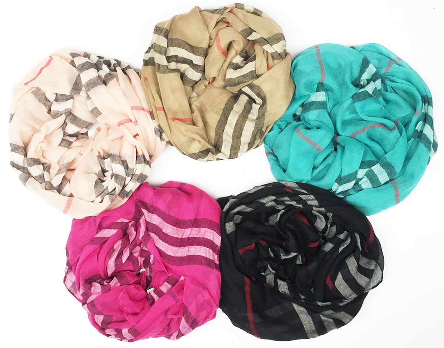 Women's Shawl Wrap Warm Scarf - Cozy Oblong/Plaid Blanket/Stripe Light Circle Infinity Women's Shawl Wrap Warm Scarf - Cozy Oblong/Plaid Blanket/Stripe Light Circle Infinity