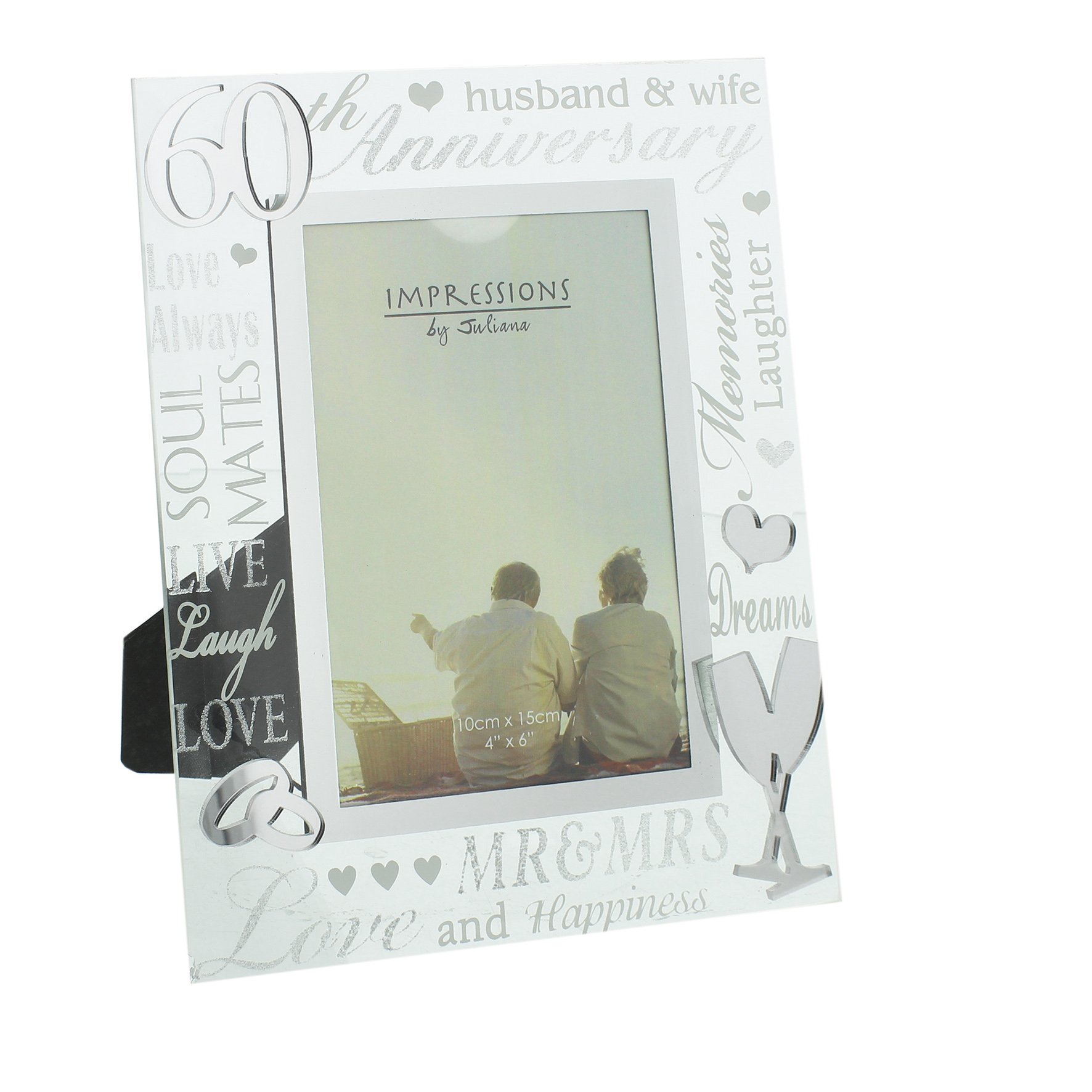 ukgiftstoreonline 60th Diamond Wedding Anniversary Photo Frame New Boxed