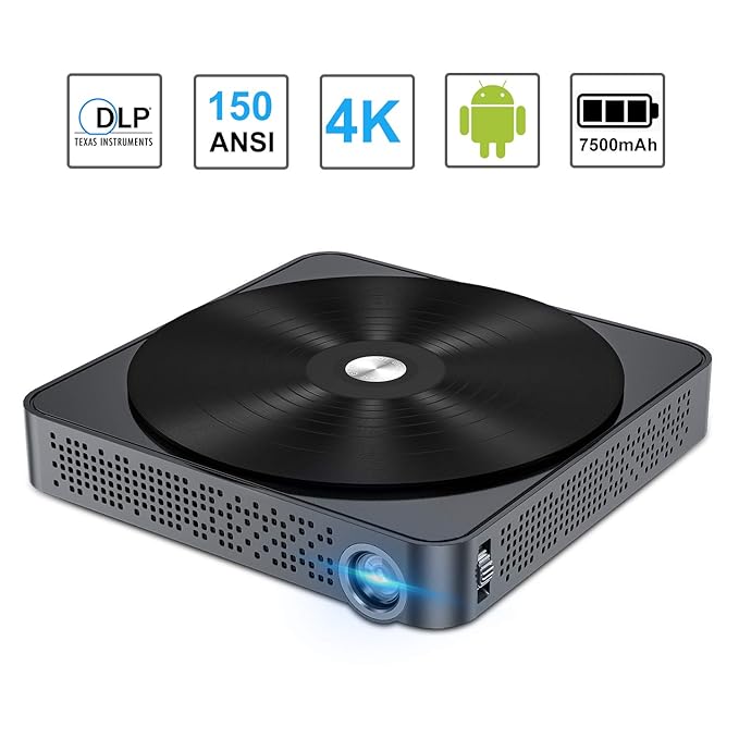 Amazon.com: Proyector portátil móvil 150 ANSI DLP Mini Smart ...