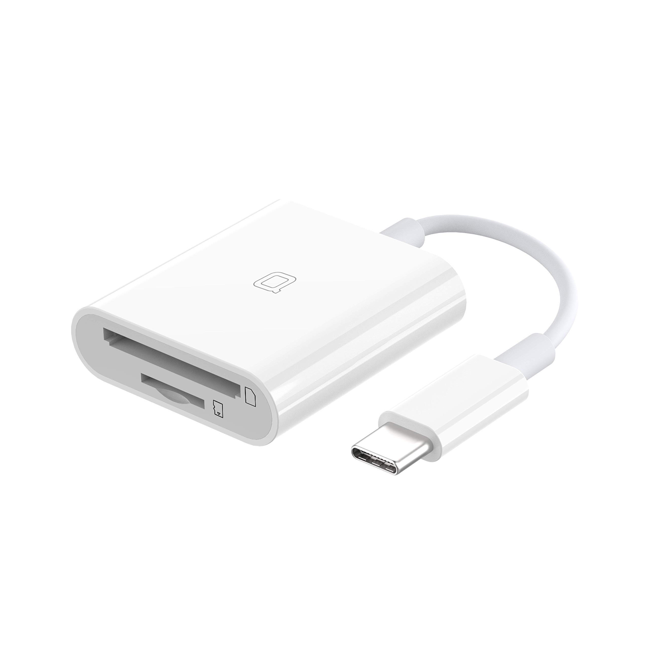 nonda USB-C to SD/MicroSD Card Reader, Type C Card Adapter Thunderbolt 3 SD/TF Memory Card Reader for iPad Pro 2019/2018, MacBook Pro 2019/2018, MacBook Air 2018 and More Type-C Devices , White