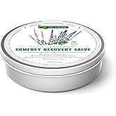 Peralpow Organic Comfrey Salve | 2X Concentrated Herbal Therapy for Joint Stiffness & Skin Repair | Athlete-Approved Muscle Recovery + Made with Organic-Grade Ingredients (1.2 oz)