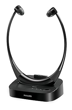 Kabellose SSC5001/10-TV-Kopfhörer von Philips mit AudioBoost-Funktion, Auflade-Dockingstation und optischem Kabel