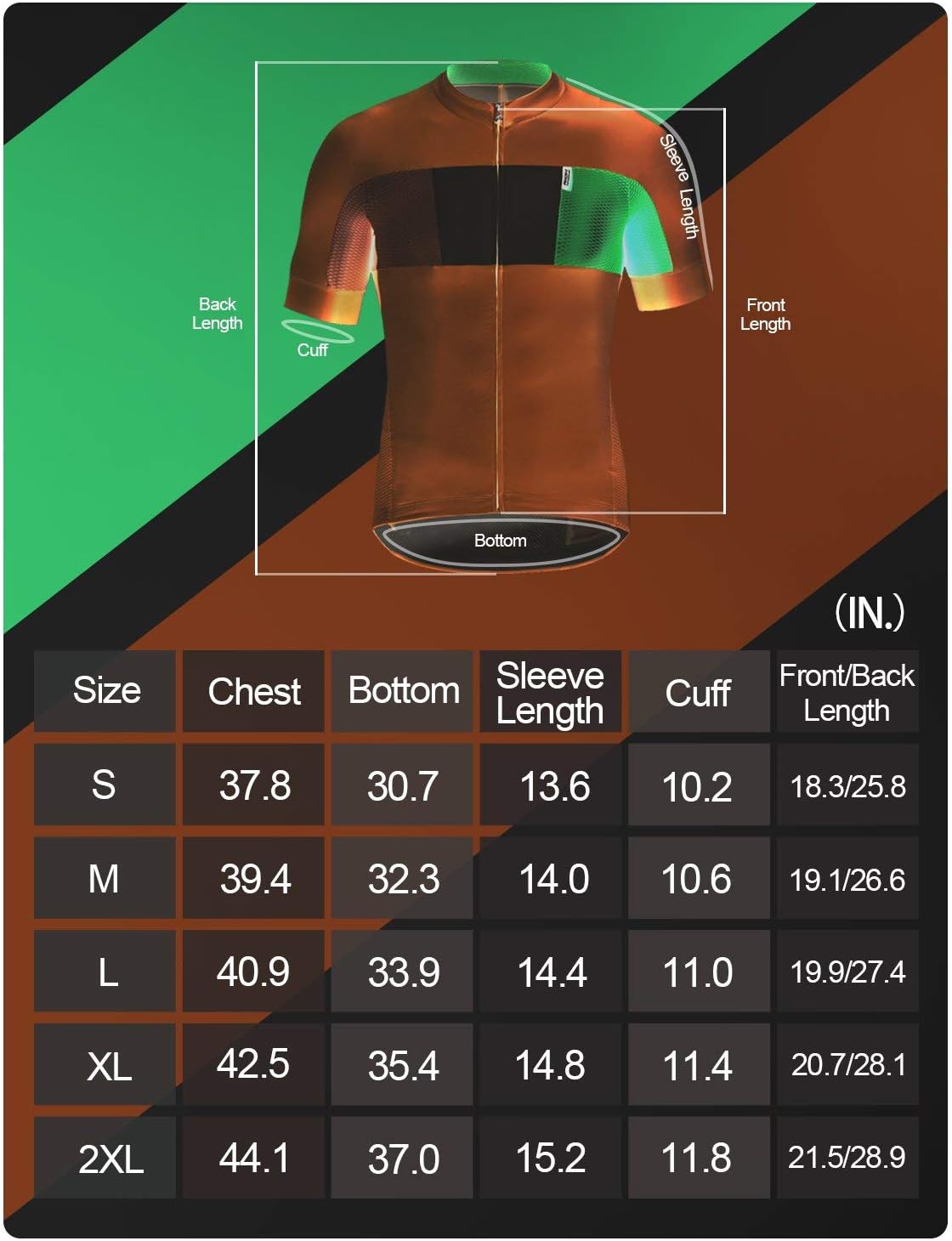 RION Men's Cycling Jersey Breathable Bike Shirt Short Sleeve Tops Pockets (New Size Chart) : Clothing