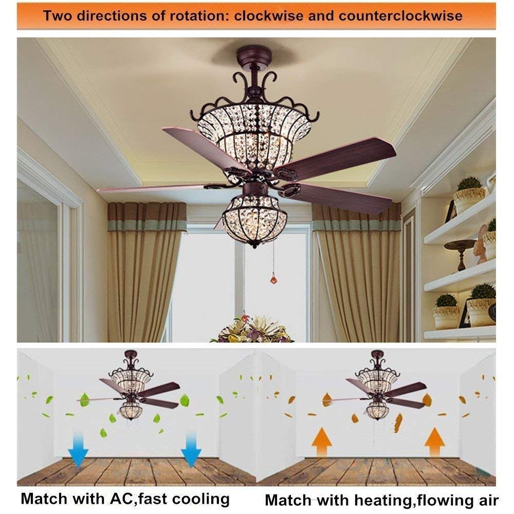 Amazon Com Kasddd Modern Crystal Ceiling Fan Lihgt Led Chandelier