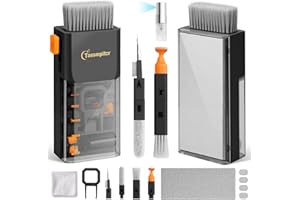 TASSMPITOR Keyboard Cleaning Kit Keyboard Cleaner, All in One Computer Screen and Laptop Cleaner, Compact Portable Electronic Laptop Cleaning Kit with Soft Brush and Spray for MacBook iPad iPhone Earbud, Black