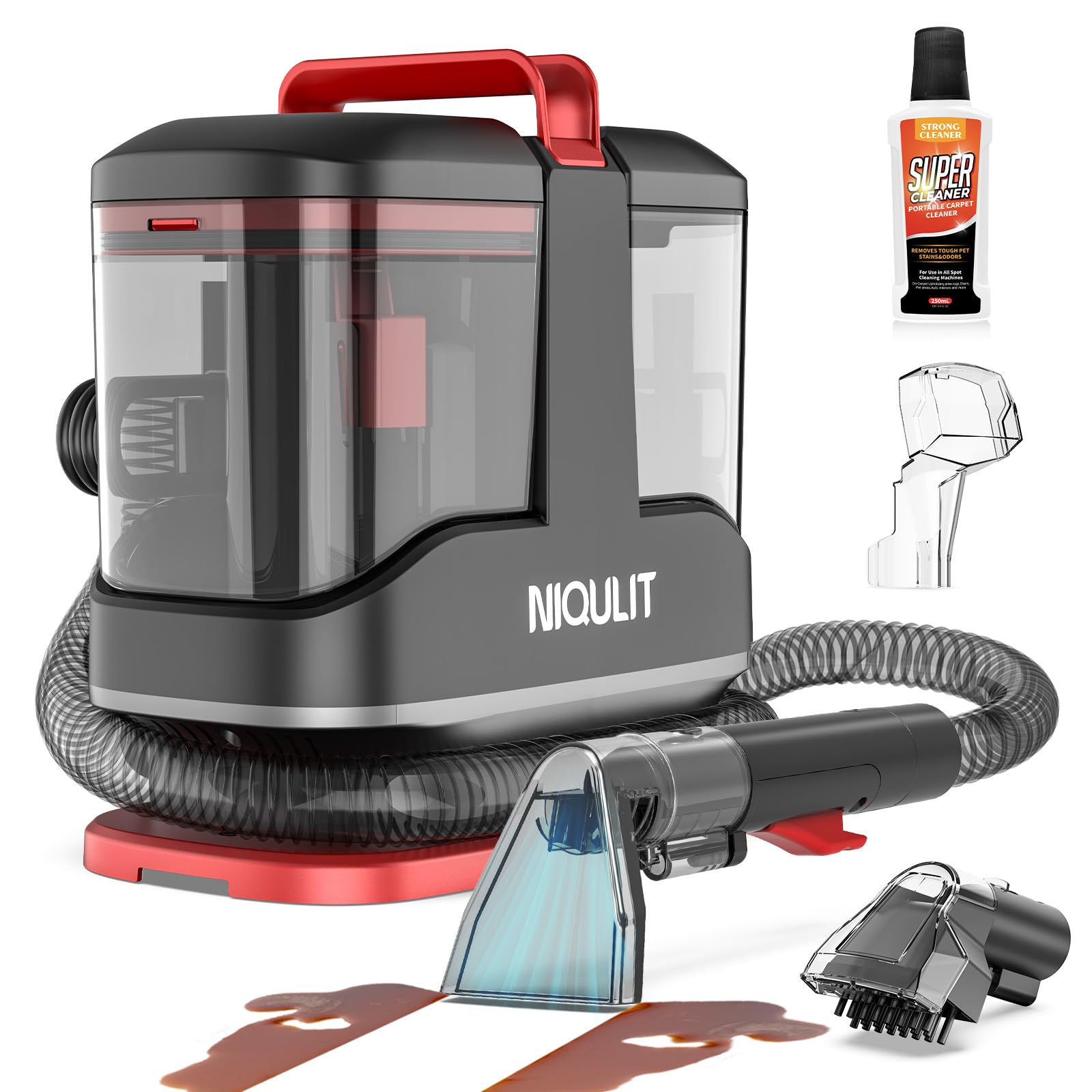 Photo 1 of Portable Spot Cleaner Machine for Carpet and Upholstery, 15Kpa Powerful Suction for Pet Stain, Couche & Car, with Dual BrushHeads & Self-Cleaning System, Spot Cleaner for Area Rug, Stair and Furniture