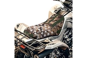 Qpednta Camo Hunting Flag ATV Seat Cover Waterproof Seat Cushion Protector Breathable Padded ATV Cover Four Wheeler Accessories Easy Installation Universal Fit for Most Vehicle