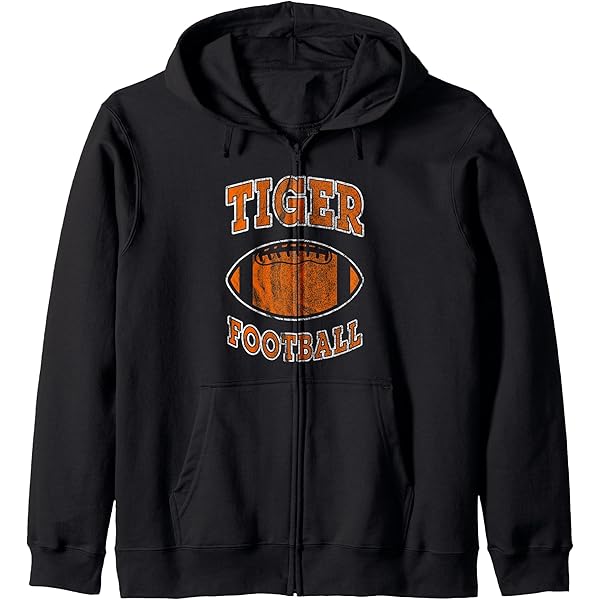 Amazon.com: Tiger Football Vintage Distressed Zip Hoodie