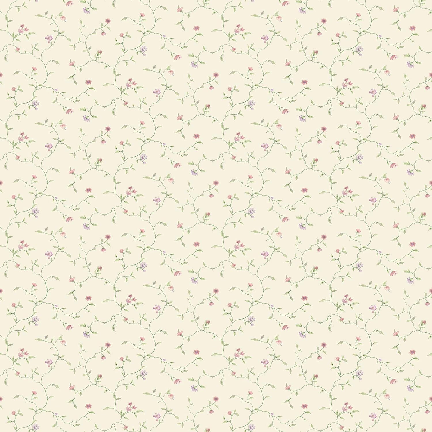 Galerie G67922 Miniatures 2 Small Flower Vines Design Wallpaper, Pink/Cream, 10m x 53cm, 53 x 1000 cm