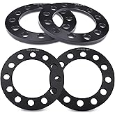 EZISOE 4pcs Black Forged 6x5.5 6x135 6x139.7 Flat Wheel Spacers 8mm (0.31inch) 108mm Hub Bore Replacement for Silverado 1500/Suburban 1500, Sierra 1500/Yukon 1500, Tacoma (6 Lug)/4-Runner and More