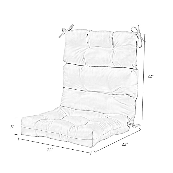 GREENDALE HOME FASHIONS OUTDOOR HIGH BACK CHAIR CUSHION, NAVY