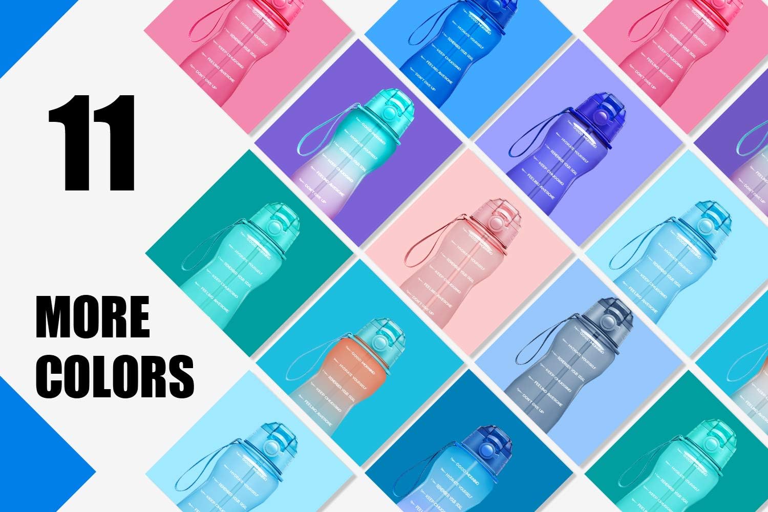 Giotto Half Gallon Motivational Water Bottle with Time Marker & Straw, Leakproof Tritan BPA Free Water Jug, Ensure You Drink Enough Water Daily for Fitness, Gym and Outdoor-Green/Purple Gradient : Sports & Outdoors