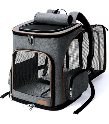 Qpets® Travel Cat Bag Carrier Backpack Pet Carrier Breathable Pet Carrier Comfortable Pet Carrier Cat Carrier Bag Dog Carrying Bag With Soft Pad For