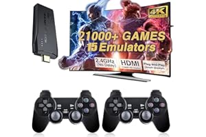 NOBES Retro Game Stick Console, 2025 New Retro Video Game Console, 21000+ Retro Games with 128G Card, Dual 2.4GHz Wireless Game Controller, Plug and Play for TV HDMI Output