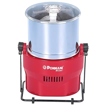 Ponmani Pearl Plus 1.25 Litres Table Top Wet Grinder (Red)