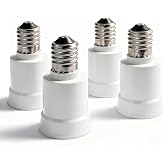 E17 to E26/E27 Socket Adapter, Intermediate to Standard Medium Base, 4 Pack | PA Material, Copper Contact, Heat Resistant 200&deg;C, 150W Max, 90V-250V, for Home Office Ceiling Fan Chandelier Pendant Light