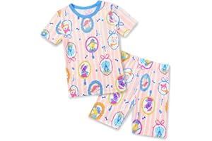babee Reshinee Bamboo Viscose Toddler Girls Kids Pajama Sets Short Summer Cool Snug fit Sleepwear Pjs 2pcs Set