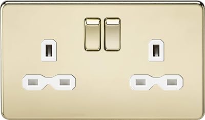 Knightsbridge 13A 2G Screw Less DP Polished Switched Socket