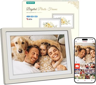 Apveelveer Digital Photo Frame 10.1 Inch WiFi 32GB Frameo IPS Touch 1280x800