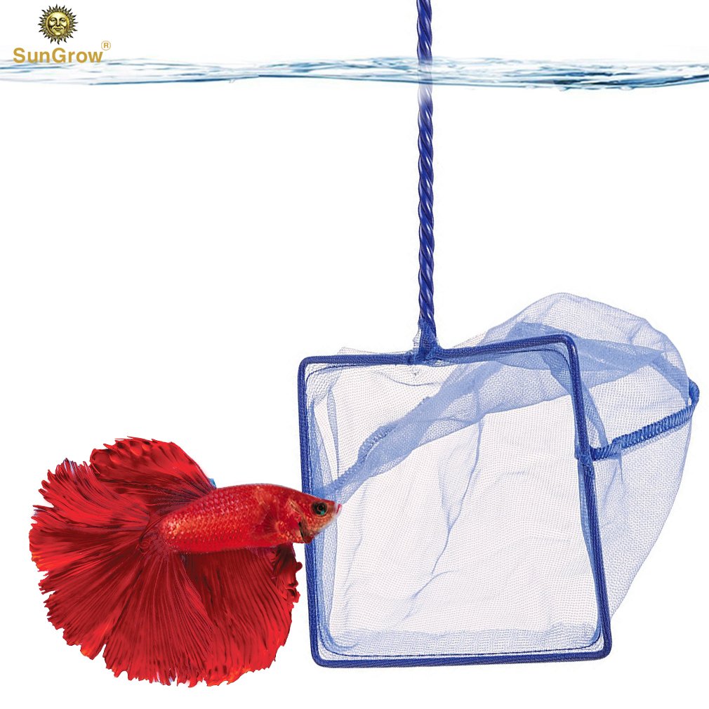 Anti-stress Betta Net -- Routine Tank Maintenance made easy - Durable nylon net prevent pulling fish scales - Transparent net do not scare fish - Hook on handle tail calls for easy storage